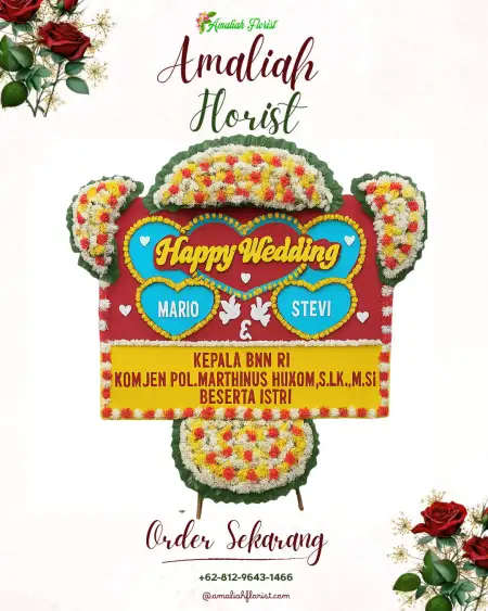 Papan Bunga Pernikahan Limau Manis